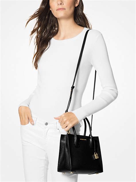 michael michael kors mercer pebble leather crossbody|Michael Kors mercer crossbody bag.